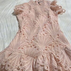 Ina Delicate Pink Lace Mini Dress